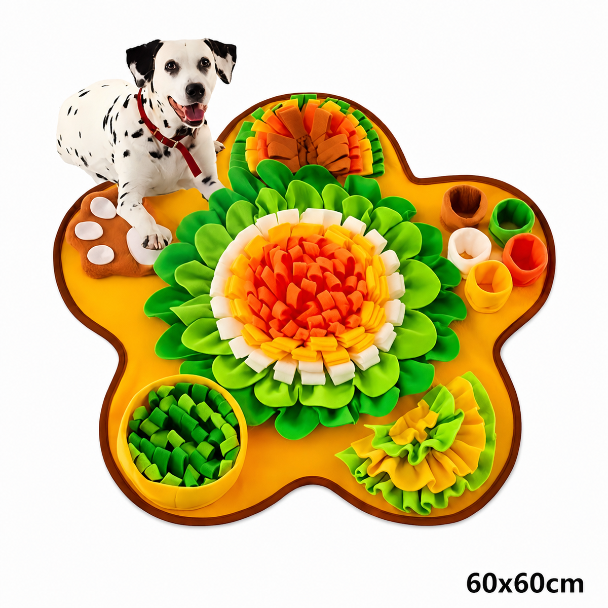 Interactive Pet Foraging Snuffle Mat—Slow Feeding Puzzle Mat For Mental Enrichment, Boredom, & Anxiety