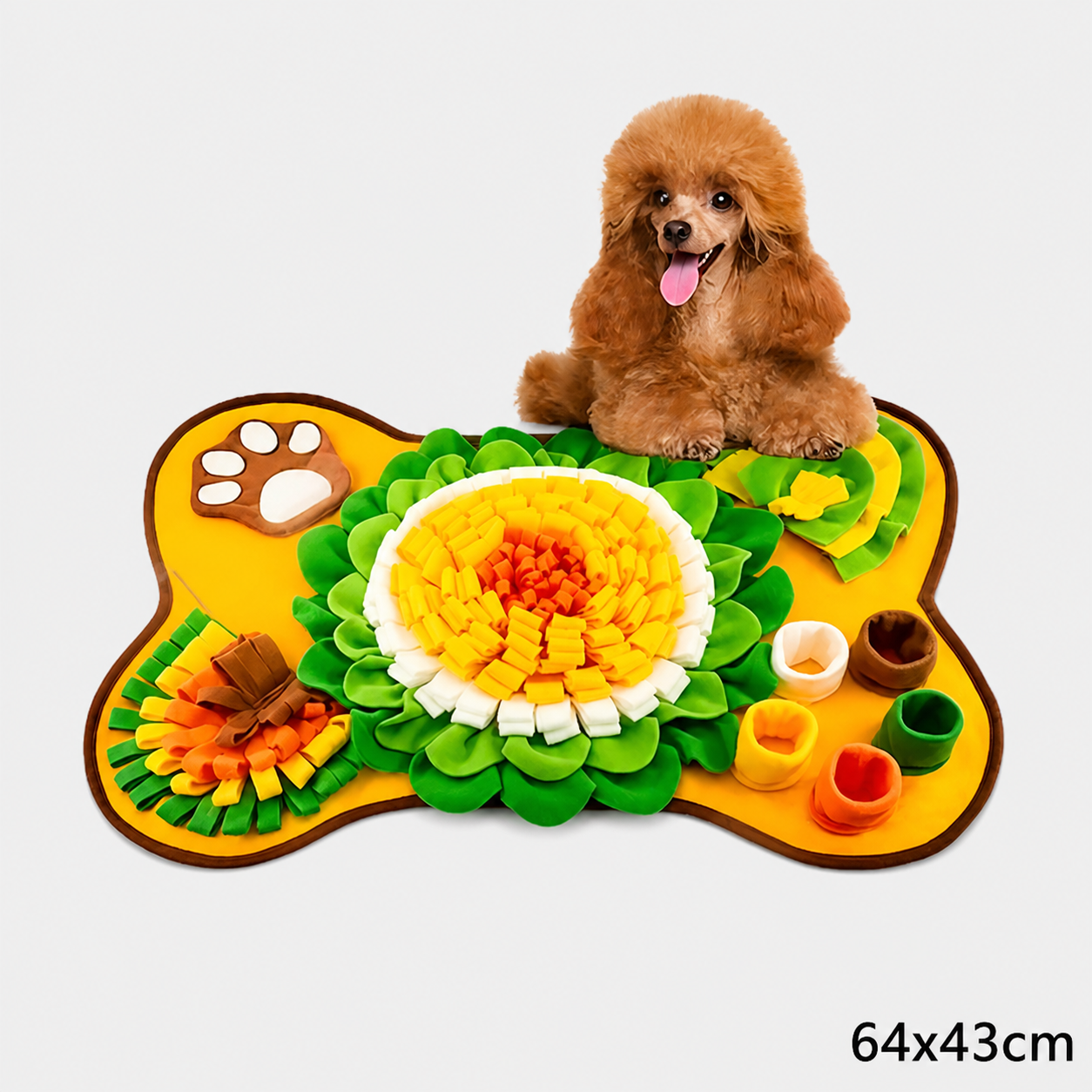 Interactive Pet Foraging Snuffle Mat—Slow Feeding Puzzle Mat For Mental Enrichment, Boredom, & Anxiety