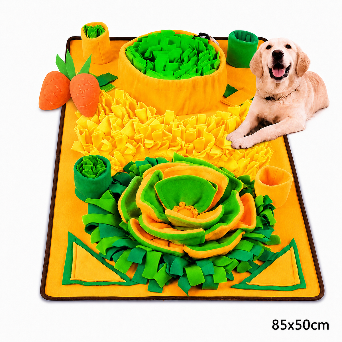 Interactive Pet Foraging Snuffle Mat—Slow Feeding Puzzle Mat For Mental Enrichment, Boredom, & Anxiety