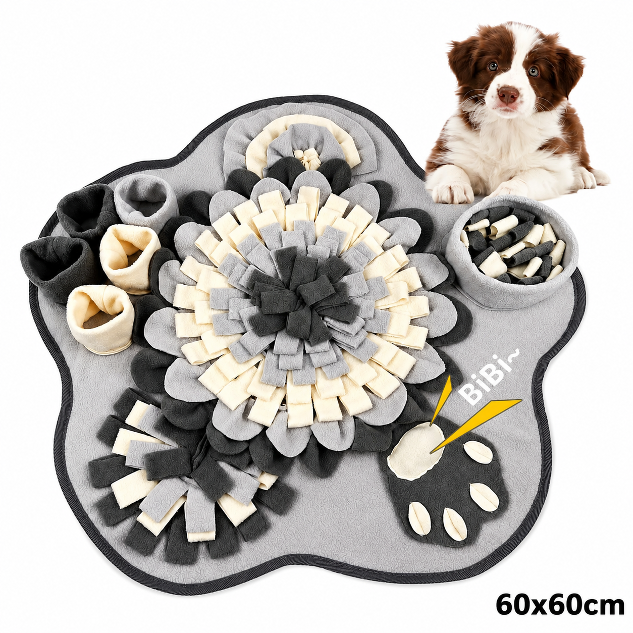 Interactive Pet Foraging Snuffle Mat—Slow Feeding Puzzle Mat For Mental Enrichment, Boredom, & Anxiety