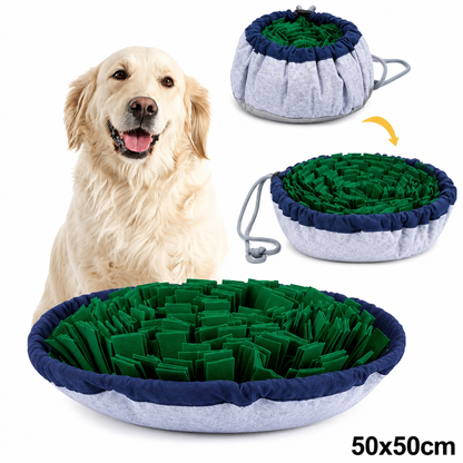 Interactive Pet Foraging Snuffle Mat—Slow Feeding Puzzle Mat For Mental Enrichment, Boredom, & Anxiety