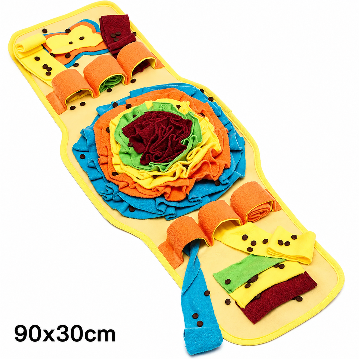 Interactive Pet Foraging Snuffle Mat—Slow Feeding Puzzle Mat For Mental Enrichment, Boredom, & Anxiety