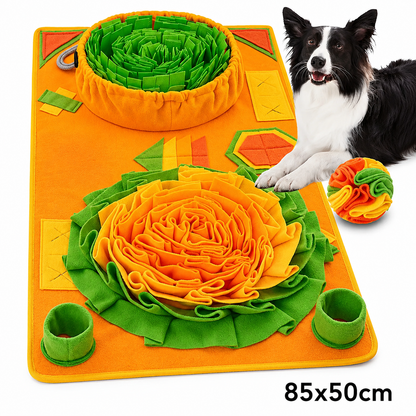 Interactive Pet Foraging Snuffle Mat—Slow Feeding Puzzle Mat For Mental Enrichment, Boredom, & Anxiety